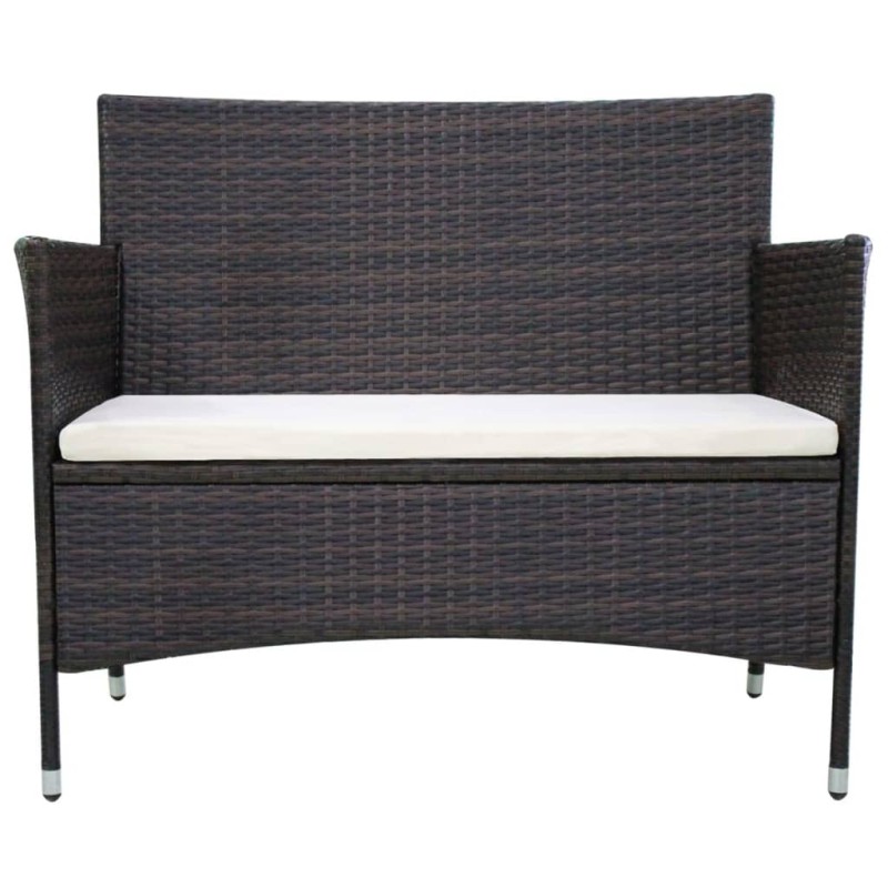 vidaXL Gartenbank 106 cm Poly Rattan Braun vidaXL Gartenbank 106 cm Poly Rattan Braun