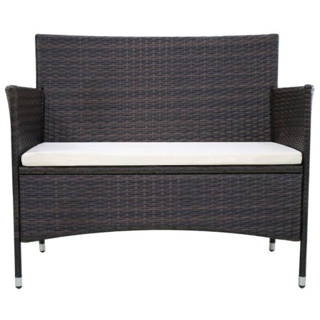 vidaXL Gartenbank 106 cm Poly Rattan Braun
