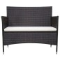 vidaXL Gartenbank 106 cm Poly Rattan Braun vidaXL Gartenbank 106 cm Poly Rattan Braun