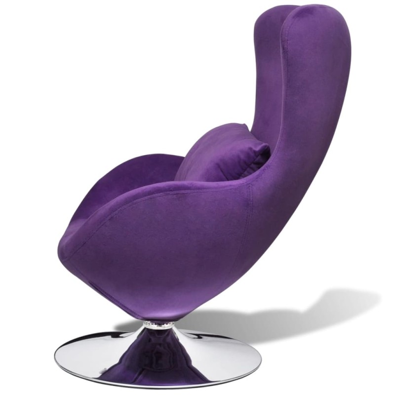vidaXL Drehsessel in Ei-Form mit Kissen Klein Lila Samt vidaXL Drehsessel in Ei-Form mit Kissen Klein Lila Samt
