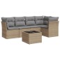vidaXL 6-tlg. Garten-Sofagarnitur mit Kissen Beige Poly Rattan vidaXL 6-tlg. Garten-Sofagarnitur mit Kissen Beige Poly Rattan