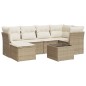 vidaXL 7-tlg. Garten-Sofagarnitur mit Kissen Beige Poly Rattan vidaXL 7-tlg. Garten-Sofagarnitur mit Kissen Beige Poly Rattan