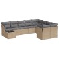 vidaXL 10-tlg. Garten-Sofagarnitur mit Kissen Beige Poly Rattan vidaXL 10-tlg. Garten-Sofagarnitur mit Kissen Beige Poly Rattan