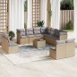 vidaXL 12-tlg. Garten-Sofagarnitur mit Kissen Beige Poly Rattan vidaXL 12-tlg. Garten-Sofagarnitur mit Kissen Beige Poly Rattan