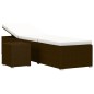 vidaXL Sonnenliege mit Auflage und Teetisch Poly Rattan Braun vidaXL Sonnenliege mit Auflage und Teetisch Poly Rattan Braun