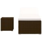 vidaXL Sonnenliege mit Auflage und Teetisch Poly Rattan Braun vidaXL Sonnenliege mit Auflage und Teetisch Poly Rattan Braun