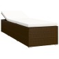 vidaXL Sonnenliege mit Auflage und Teetisch Poly Rattan Braun vidaXL Sonnenliege mit Auflage und Teetisch Poly Rattan Braun