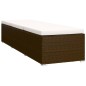 vidaXL Sonnenliege mit Auflage und Teetisch Poly Rattan Braun vidaXL Sonnenliege mit Auflage und Teetisch Poly Rattan Braun