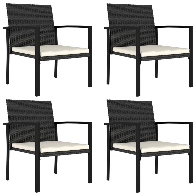 vidaXL Garten-Essstühle 4 Stk. Poly Rattan Schwarz vidaXL Garten-Essstühle 4 Stk. Poly Rattan Schwarz