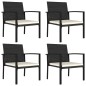 vidaXL Garten-Essstühle 4 Stk. Poly Rattan Schwarz vidaXL Garten-Essstühle 4 Stk. Poly Rattan Schwarz