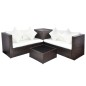 vidaXL 4-tlg. Garten-Lounge-Set mit Auflagen Poly Rattan Braun vidaXL 4-tlg. Garten-Lounge-Set mit Auflagen Poly Rattan Braun