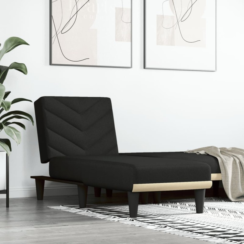 vidaXL Chaiselongue Schwarz Stoff vidaXL Chaiselongue Schwarz Stoff
