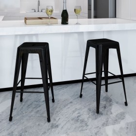 vidaXL Barhocker 2 Stk. Schwarz Stahl