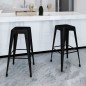 vidaXL Barhocker 2 Stk. Schwarz Stahl vidaXL Barhocker 2 Stk. Schwarz Stahl