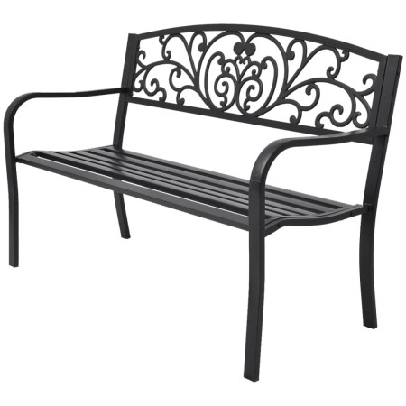 vidaXL Gartenbank 127 cm Gusseisen Schwarz