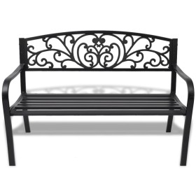 vidaXL Gartenbank 127 cm Gusseisen Schwarz