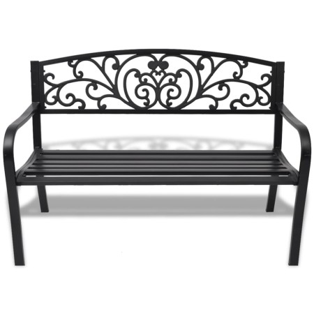 vidaXL Gartenbank 127 cm Gusseisen Schwarz