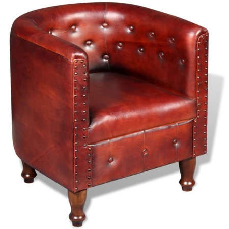 vidaXL Clubsessel Braun Echtleder