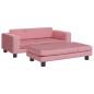 vidaXL Kindersofa mit Hocker Rosa 100x50x30 cm Samt vidaXL Kindersofa mit Hocker Rosa 100x50x30 cm Samt