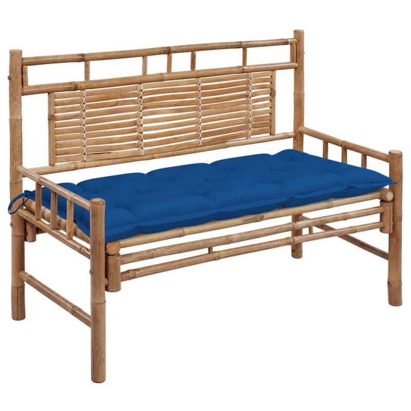 Gartenbank mit Auflage 120 cm Bambus Gartenbank mit Auflage 120 cm Bambus