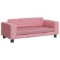 vidaXL Kindersofa mit Hocker Rosa 100x50x30 cm Samt vidaXL Kindersofa mit Hocker Rosa 100x50x30 cm Samt