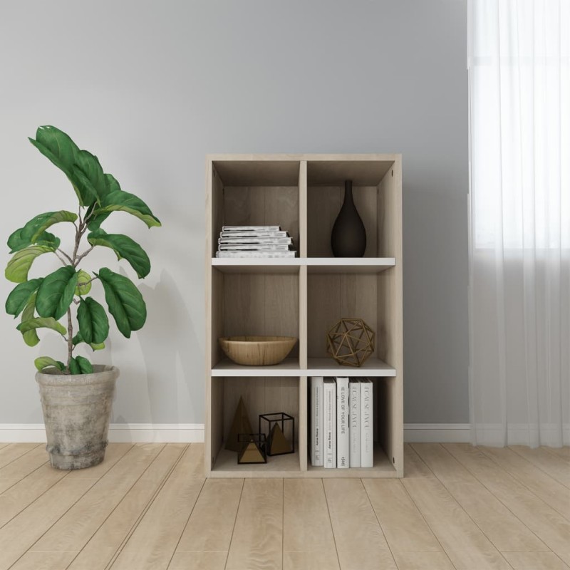 vidaXL Bücherregal/Sideboard Weiß und Sonoma-Eiche 66x30x98 cm vidaXL Bücherregal/Sideboard Weiß und Sonoma-Eiche 66x30x98 cm
