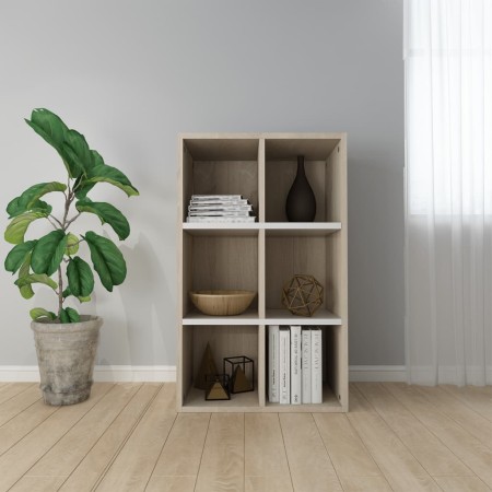 vidaXL Bücherregal/Sideboard Weiß und Sonoma-Eiche 66x30x98 cm
