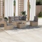 vidaXL 6-tlg. Garten-Sofagarnitur mit Kissen Beige Poly Rattan vidaXL 6-tlg. Garten-Sofagarnitur mit Kissen Beige Poly Rattan