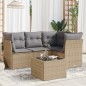 vidaXL 5-tlg. Garten-Sofagarnitur mit Kissen Beige Poly Rattan vidaXL 5-tlg. Garten-Sofagarnitur mit Kissen Beige Poly Rattan