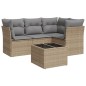 vidaXL 5-tlg. Garten-Sofagarnitur mit Kissen Beige Poly Rattan vidaXL 5-tlg. Garten-Sofagarnitur mit Kissen Beige Poly Rattan