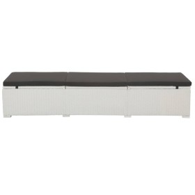 vidaXL Sonnenliege mit Schwarzer Auflage Poly Rattan Weiß
