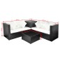 vidaXL 4-tlg. Garten-Lounge-Set mit Auflagen Poly Rattan Schwarz vidaXL 4-tlg. Garten-Lounge-Set mit Auflagen Poly Rattan Schwarz