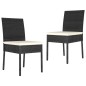 vidaXL Garten-Essstühle 2 Stk. Poly Rattan Schwarz vidaXL Garten-Essstühle 2 Stk. Poly Rattan Schwarz