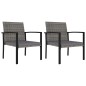 vidaXL Garten-Essstühle 2 Stk. Poly Rattan Grau vidaXL Garten-Essstühle 2 Stk. Poly Rattan Grau