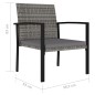 vidaXL Garten-Essstühle 2 Stk. Poly Rattan Grau vidaXL Garten-Essstühle 2 Stk. Poly Rattan Grau