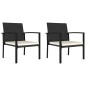 vidaXL Garten-Essstühle 2 Stk. Poly Rattan Schwarz vidaXL Garten-Essstühle 2 Stk. Poly Rattan Schwarz
