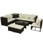 vidaXL 8-tlg. Garten-Lounge-Set mit Kissen Poly Rattan Braun vidaXL 8-tlg. Garten-Lounge-Set mit Kissen Poly Rattan Braun