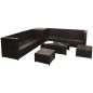 vidaXL 8-tlg. Garten-Lounge-Set mit Kissen Poly Rattan Braun vidaXL 8-tlg. Garten-Lounge-Set mit Kissen Poly Rattan Braun