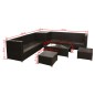 vidaXL 8-tlg. Garten-Lounge-Set mit Kissen Poly Rattan Braun vidaXL 8-tlg. Garten-Lounge-Set mit Kissen Poly Rattan Braun