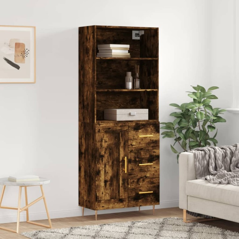 vidaXL Highboard Räuchereiche 69,5x34x180 cm Holzwerkstoff vidaXL Highboard Räuchereiche 69,5x34x180 cm Holzwerkstoff