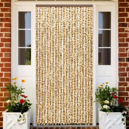 vidaXL Insektenschutz-Vorhang Beige und Braun 56x185 cm Chenille