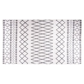 vidaXL Teppich Waschbar 190x300 cm Schwarz und Weiß Rutschfest