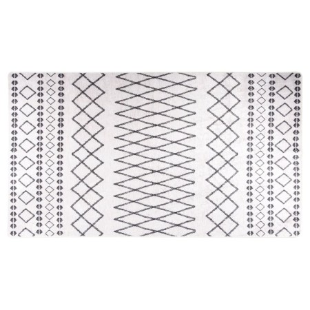 vidaXL Teppich Waschbar 190x300 cm Schwarz und Weiß Rutschfest