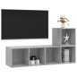 vidaXL 2-tlg. TV-Schrank-Set Betongrau Holzwerkstoff vidaXL 2-tlg. TV-Schrank-Set Betongrau Holzwerkstoff