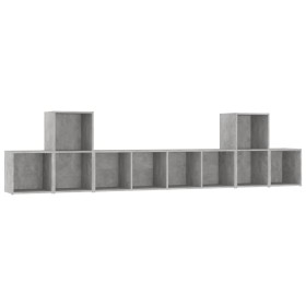 vidaXL 5-tlg. TV-Schrank-Set Betongrau Holzwerkstoff