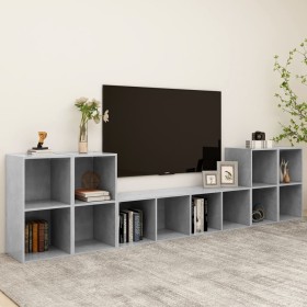 vidaXL 5-tlg. TV-Schrank-Set Betongrau Holzwerkstoff