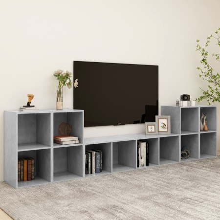 vidaXL 5-tlg. TV-Schrank-Set Betongrau Holzwerkstoff