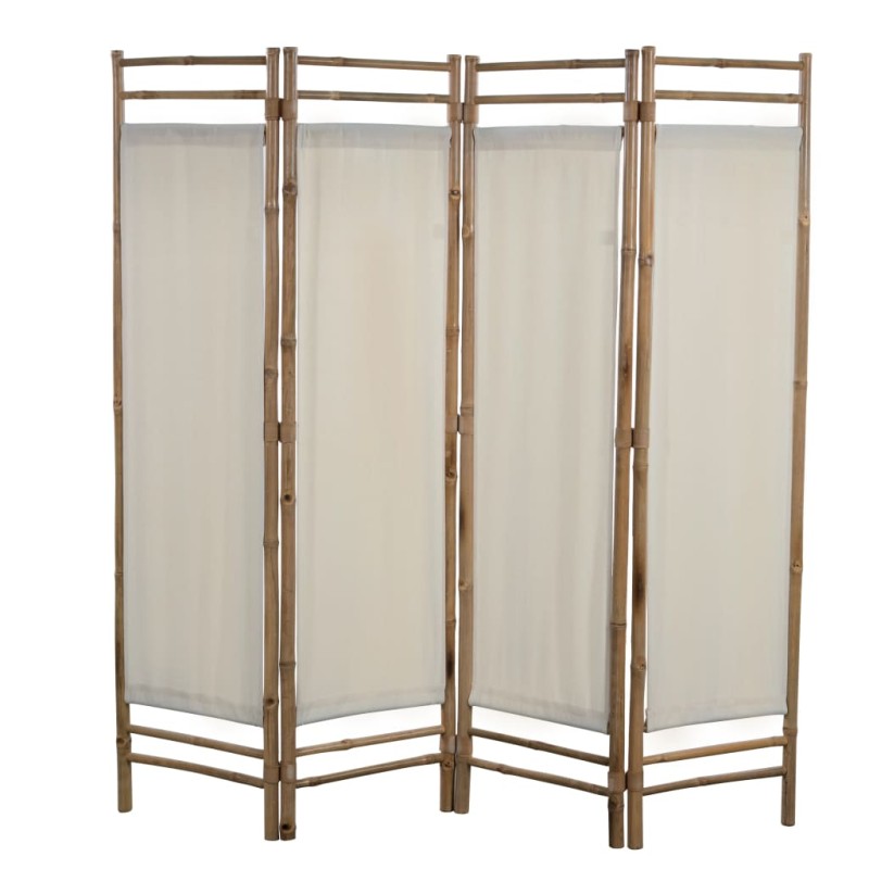 vidaXL 4-teiliger Faltbarer Raumteiler Bambus und Leinwand 160 cm vidaXL 4-teiliger Faltbarer Raumteiler Bambus und Leinwand 160 cm