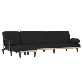 vidaXL Schlafsofa in L-Form Schwarz 260x140x70 cm Stoff