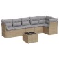 vidaXL 7-tlg. Garten-Sofagarnitur mit Kissen Beige Poly Rattan vidaXL 7-tlg. Garten-Sofagarnitur mit Kissen Beige Poly Rattan